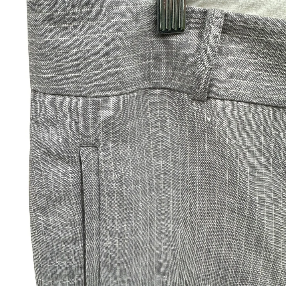 Banana Republic The Martin Fit Gray Pinstripe Dress Pants 100% Linen Size 12 - Picture 6 of 9